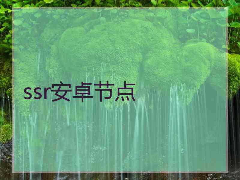 ssr安卓节点