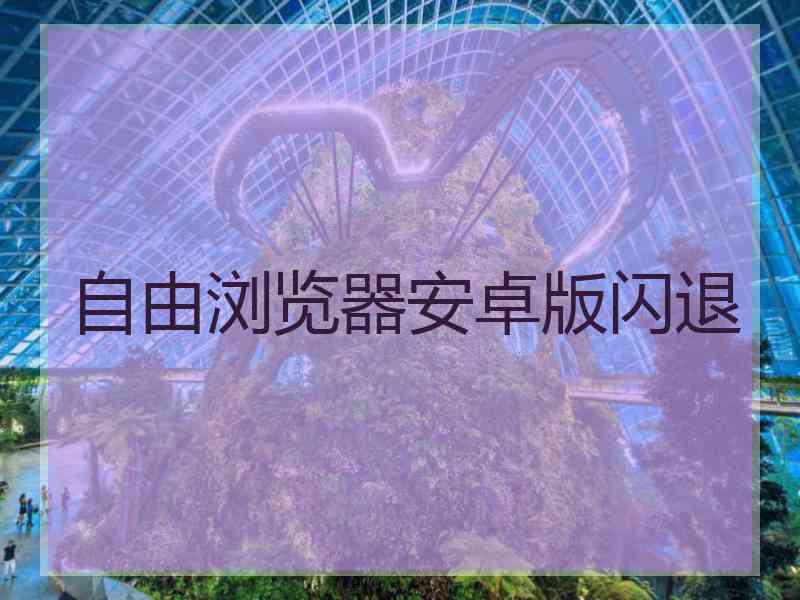 自由浏览器安卓版闪退