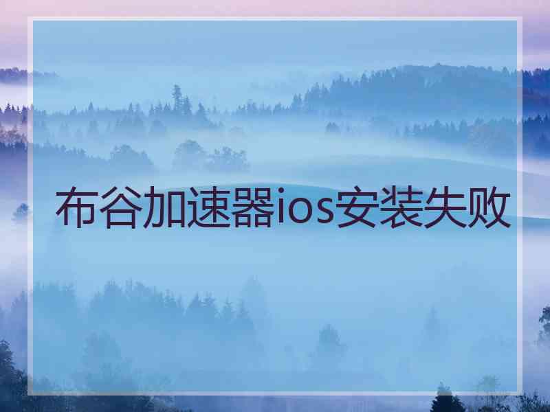 布谷加速器ios安装失败