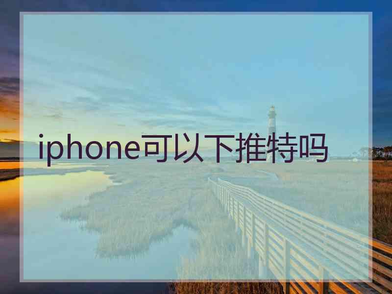 iphone可以下推特吗