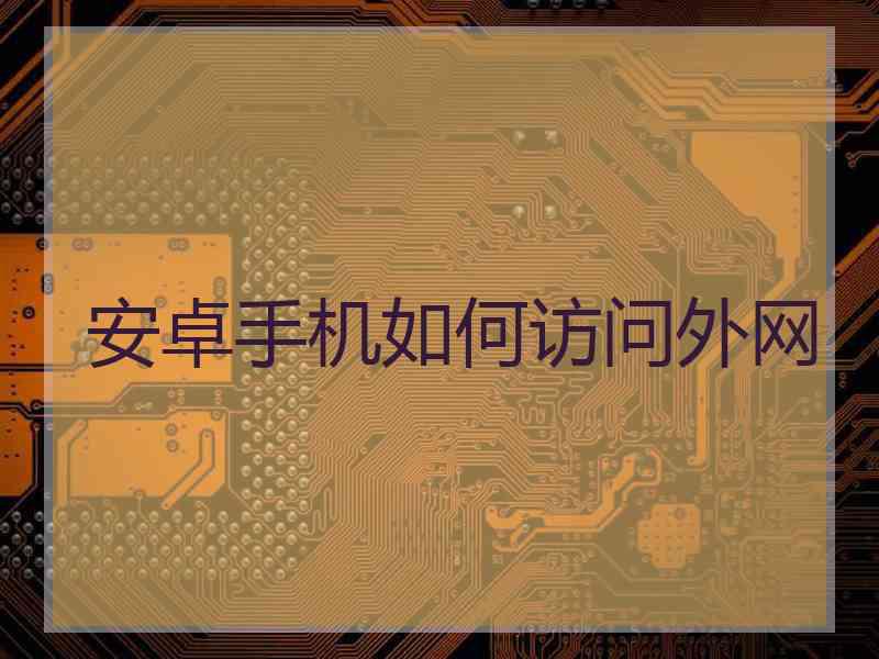 安卓手机如何访问外网