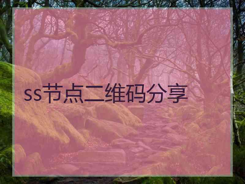 ss节点二维码分享