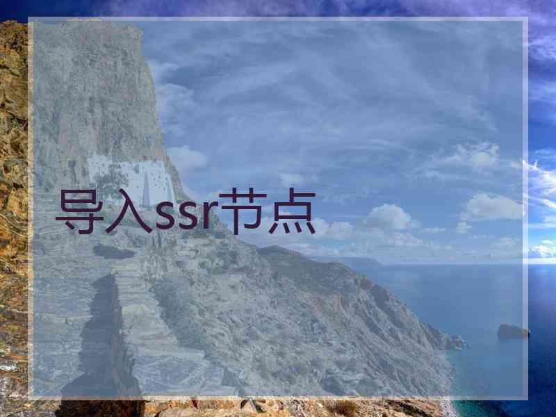 导入ssr节点