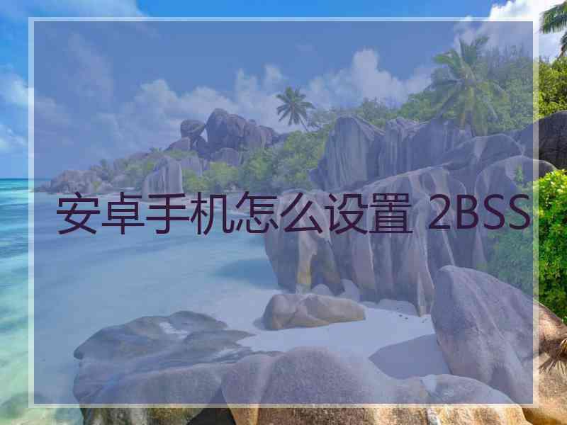 安卓手机怎么设置 2BSS