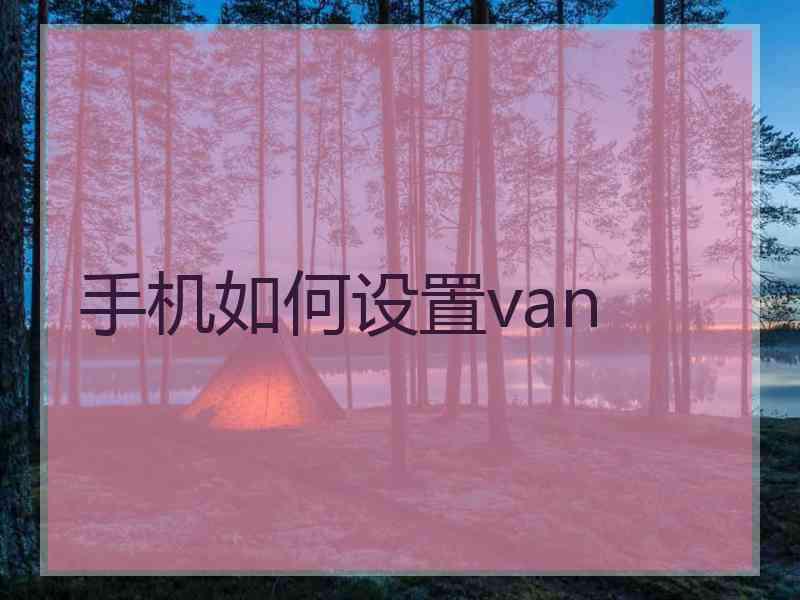 手机如何设置van