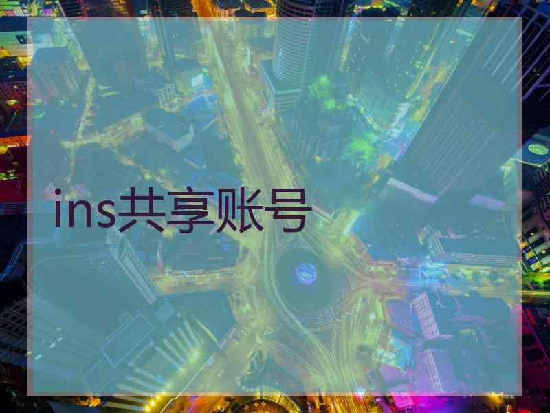 ins共享账号