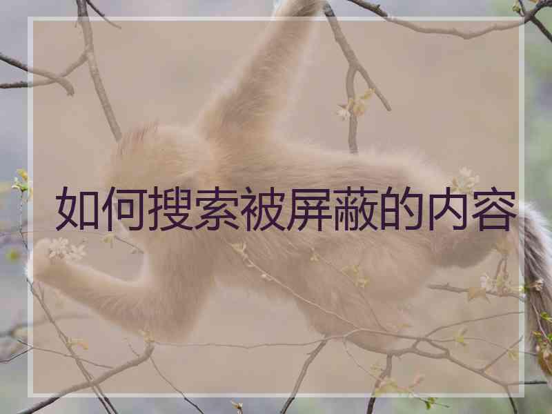 如何搜索被屏蔽的内容