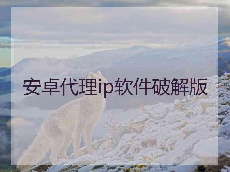 安卓代理ip软件破解版