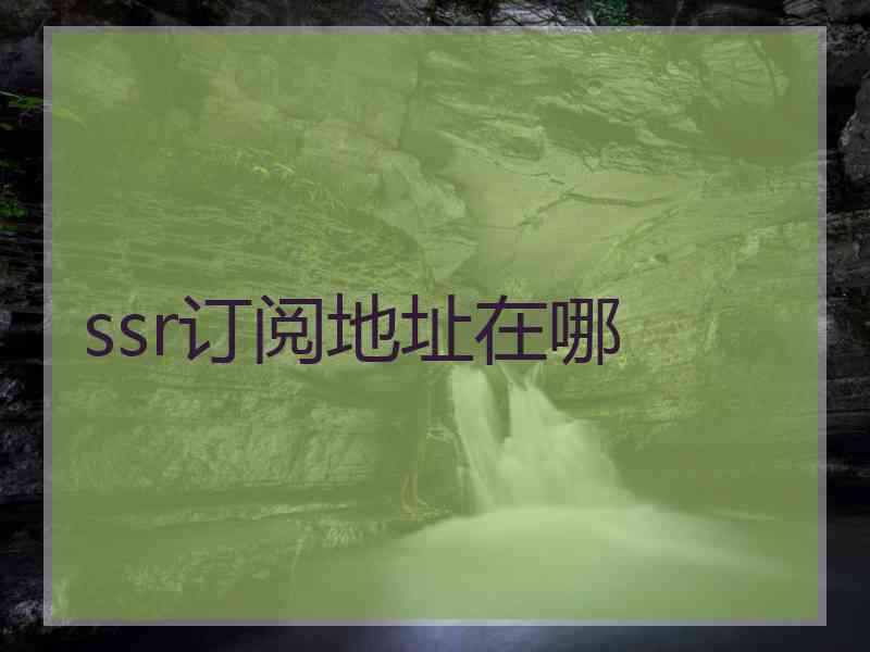 ssr订阅地址在哪