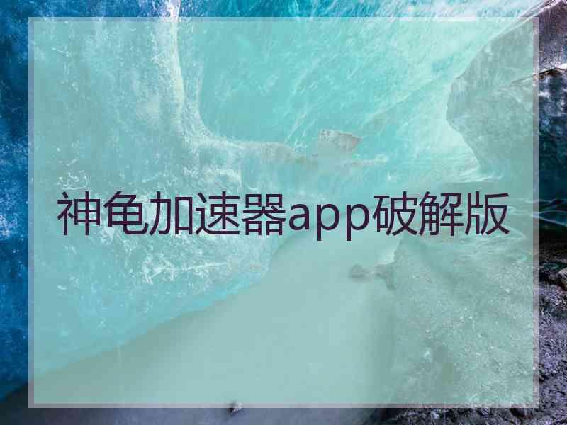 神龟加速器app破解版